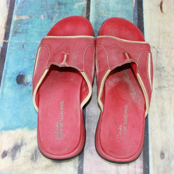 CLARKS Springers Open Toe Slide Sandals Size 6.5 - Picture 8 of 9
